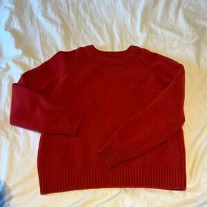 Red chunky knit boxy sweater